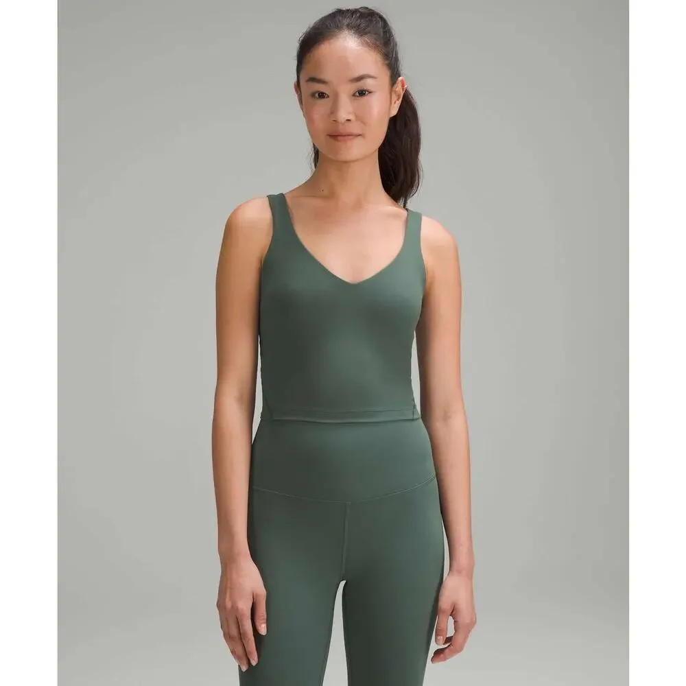 Lululemon Active Women's Align Dark Forest Tank Top With Built In Bra Size 6